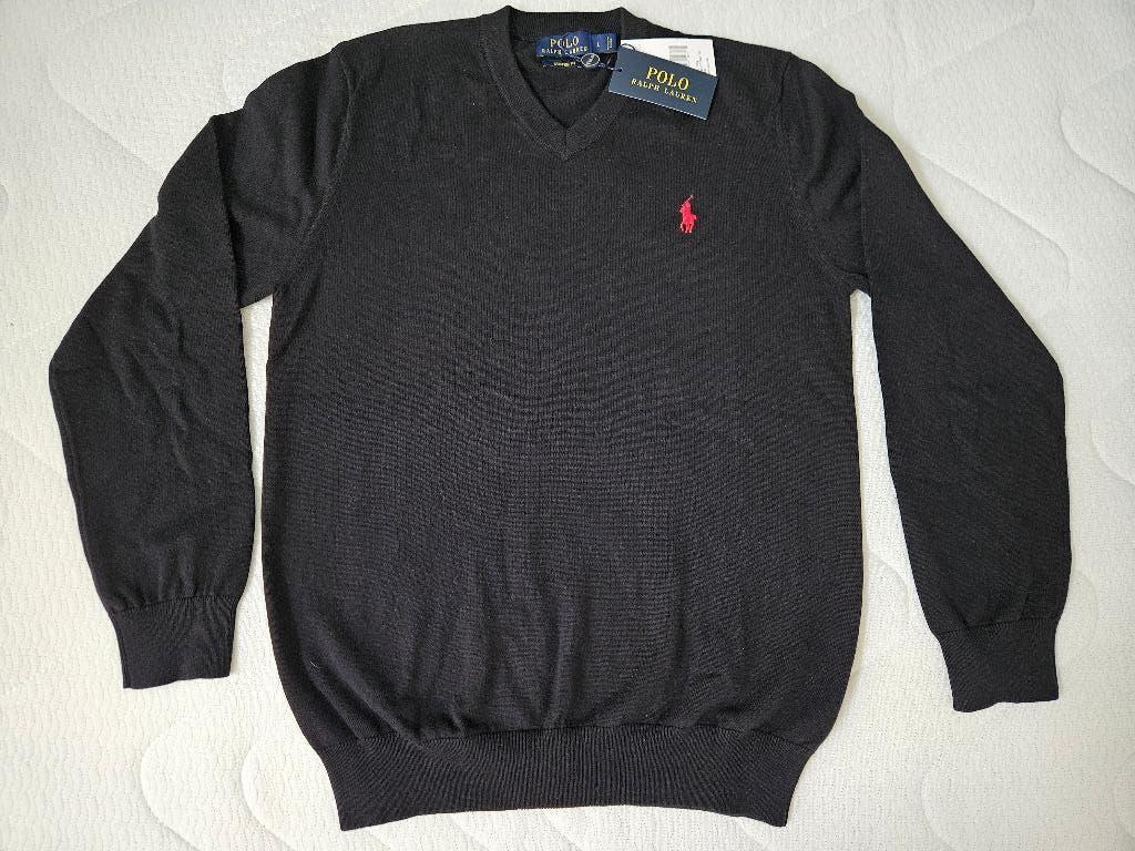 Nieuw Ralph Lauren trui met V hals Maat L, Ophalen of Verzenden, Nieuw, Maat 52/54 (L), Zwart