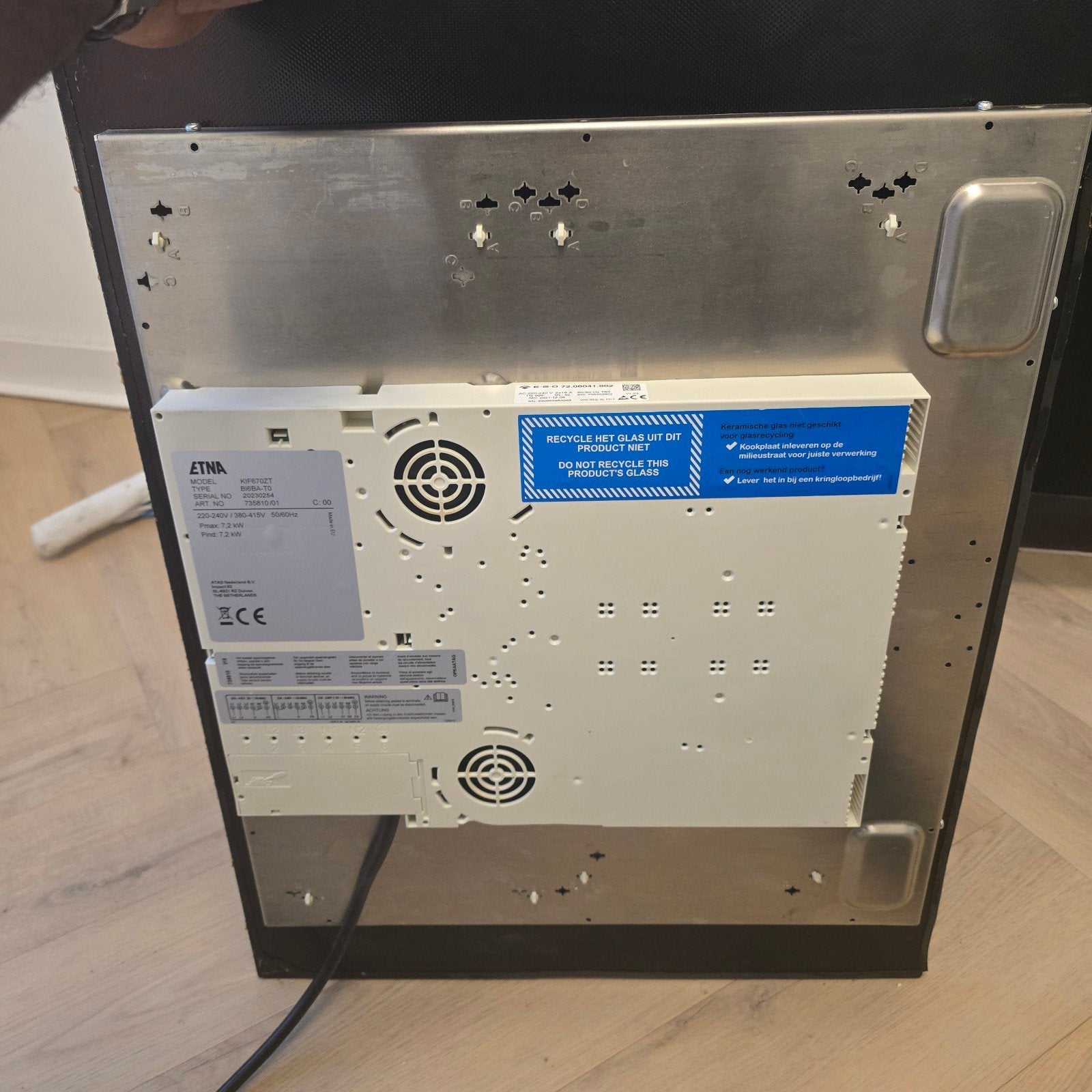 ETNA KIF670ZT inductiekookplaat (70 cm), Ophalen of Verzenden, Inbouw, Inductie, 4 kookzones