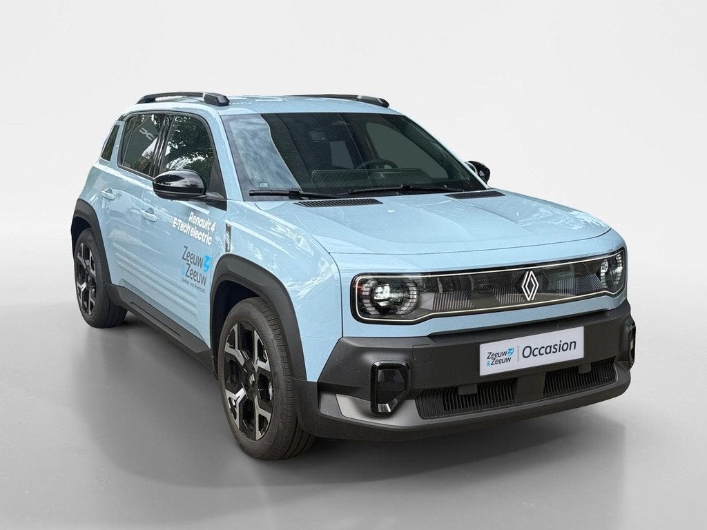 Renault 4 comfort range techno 52 kWh AUTOMAAT NAVI APPLE CA, Auto's, Renault, 12 maanden, Stof, 750 kg, Blauw