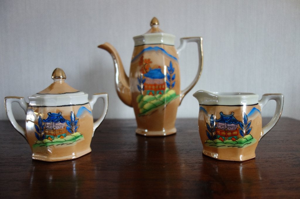Porselein theeservies, Huis en Inrichting, Keuken | Servies, Overige typen, Ophalen of Verzenden, Zo goed als nieuw, Overige stijlen