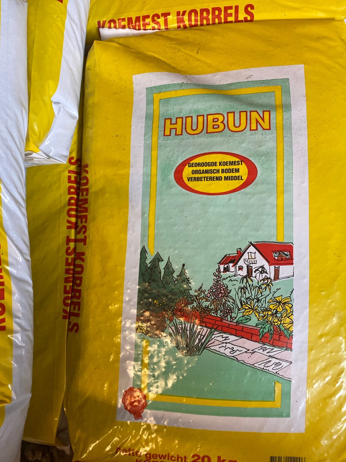 Hubun Gedroogde Koemest Korrels 20 kg - Organisch Bodemverbe, Tuin en Terras, Aarde en Mest, Ophalen
