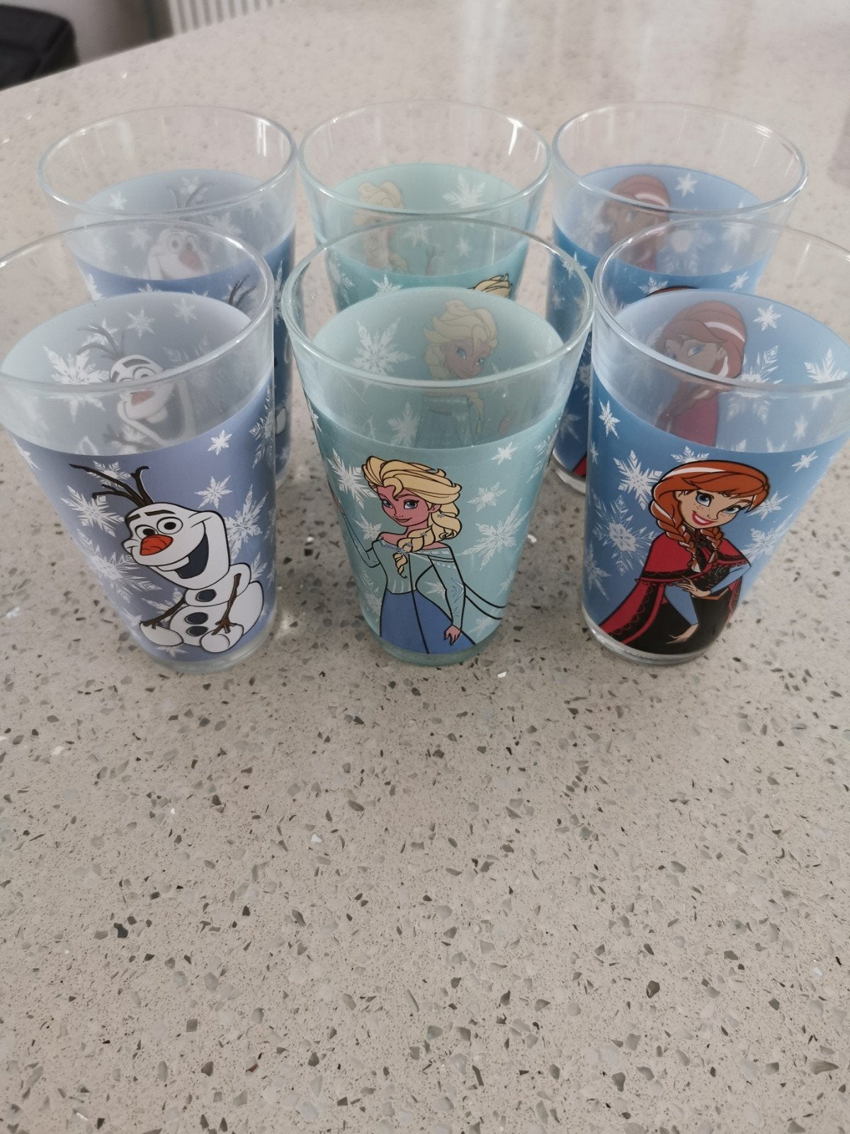 Frozen drinkglazen set - Elsa, Anna en Olaf, Ophalen, Glas of Glazen, Gebruikt, Overige merken