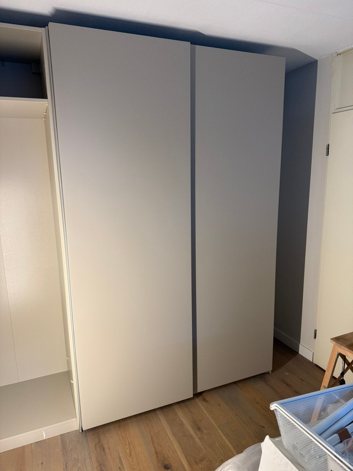 IKEA PAX HASVIK schuifdeuren grijsbeige, compleet met rails, Ophalen, Gebruikt, 200 cm of meer, 50 tot 100 cm
