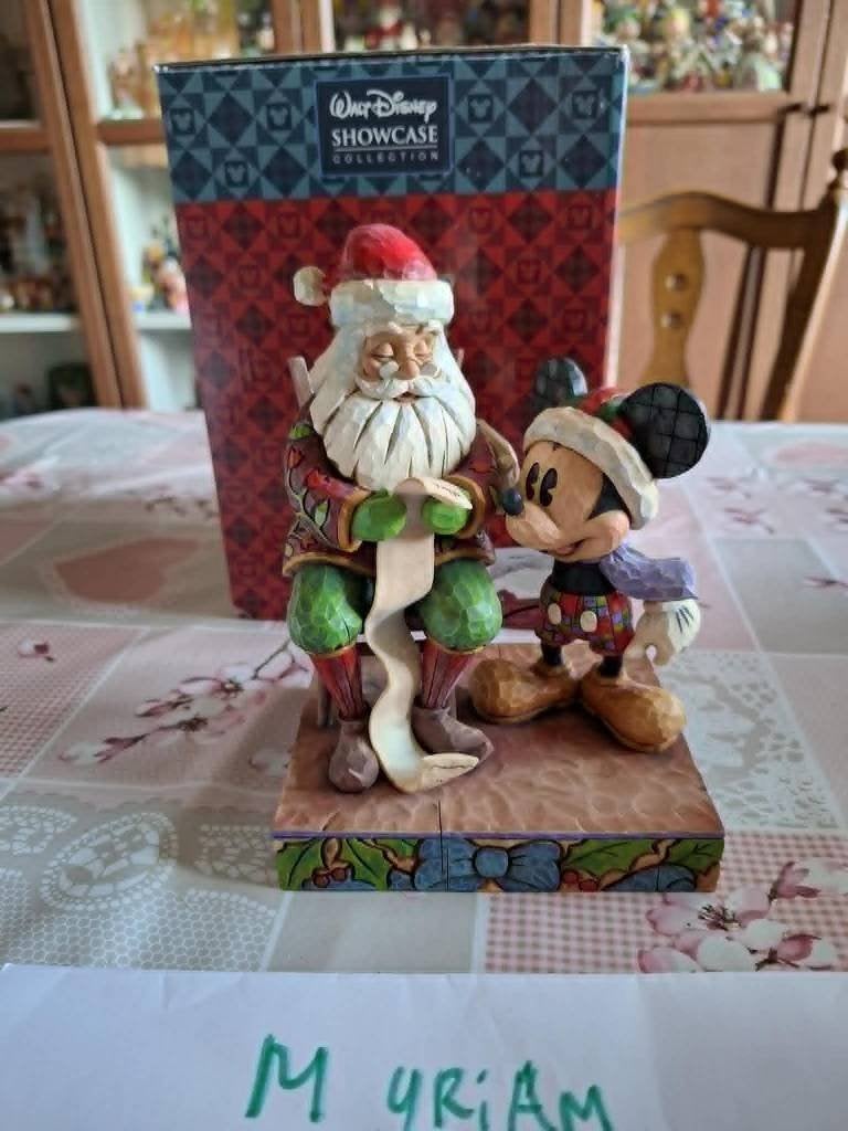 Disney Mickey Mouse and Santa Jim Shore Traditions, Ophalen of Verzenden, Mickey Mouse, Zo goed als nieuw, Beeldje of Figuurtje