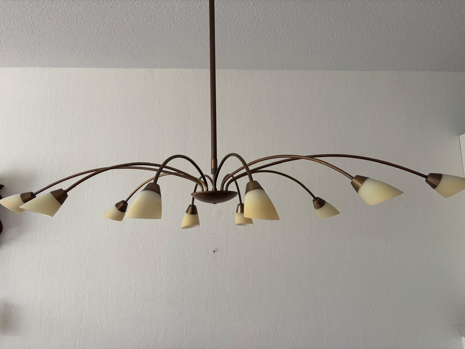 Vintage Sputnik Kroonluchter met 10 Armen, Ophalen, Gebruikt, Metaal, Overige fittingen