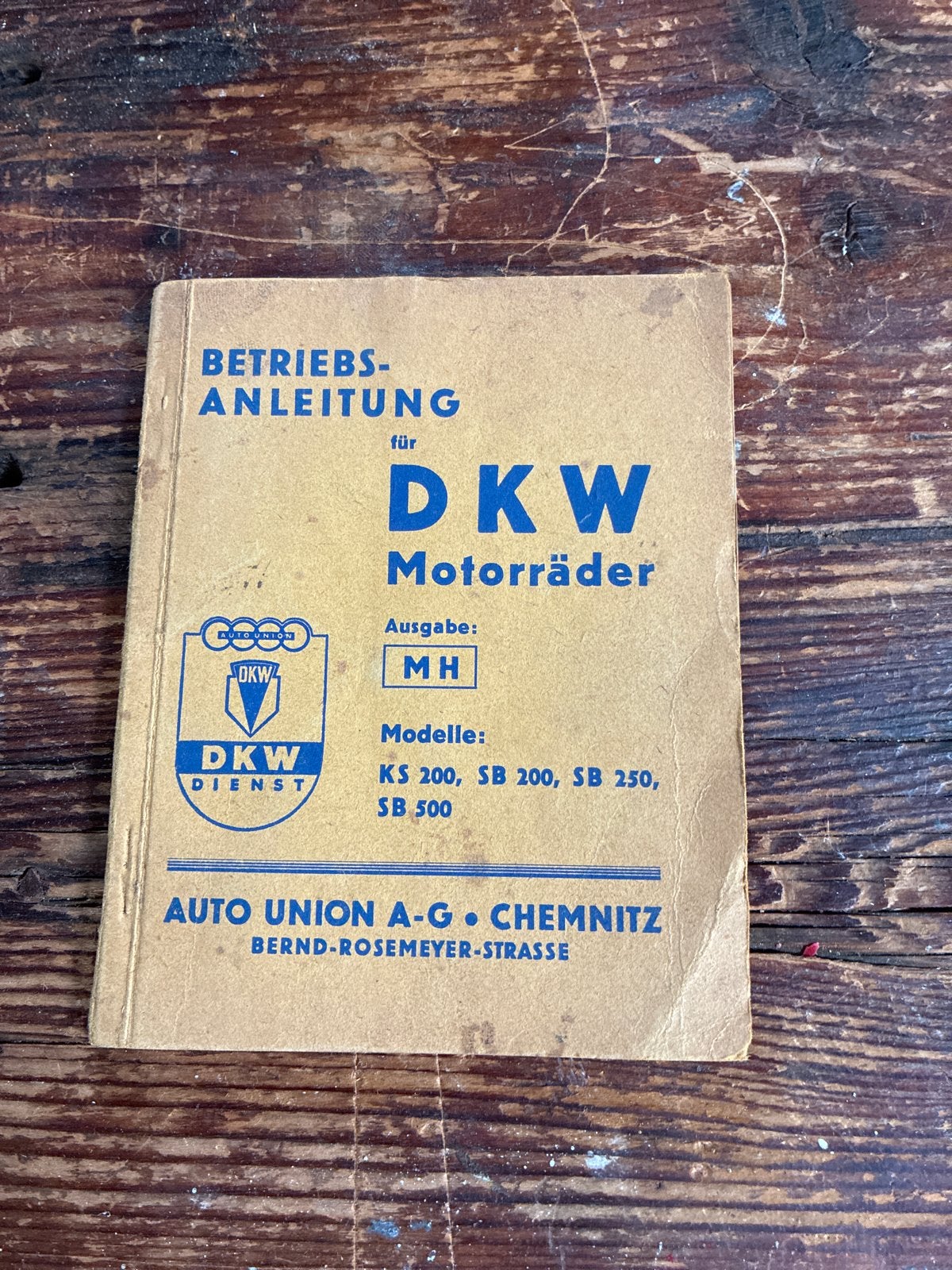 DKW Motorfiets Instructieboekje - KS 200, SB 200, SB 250, SB, Ophalen