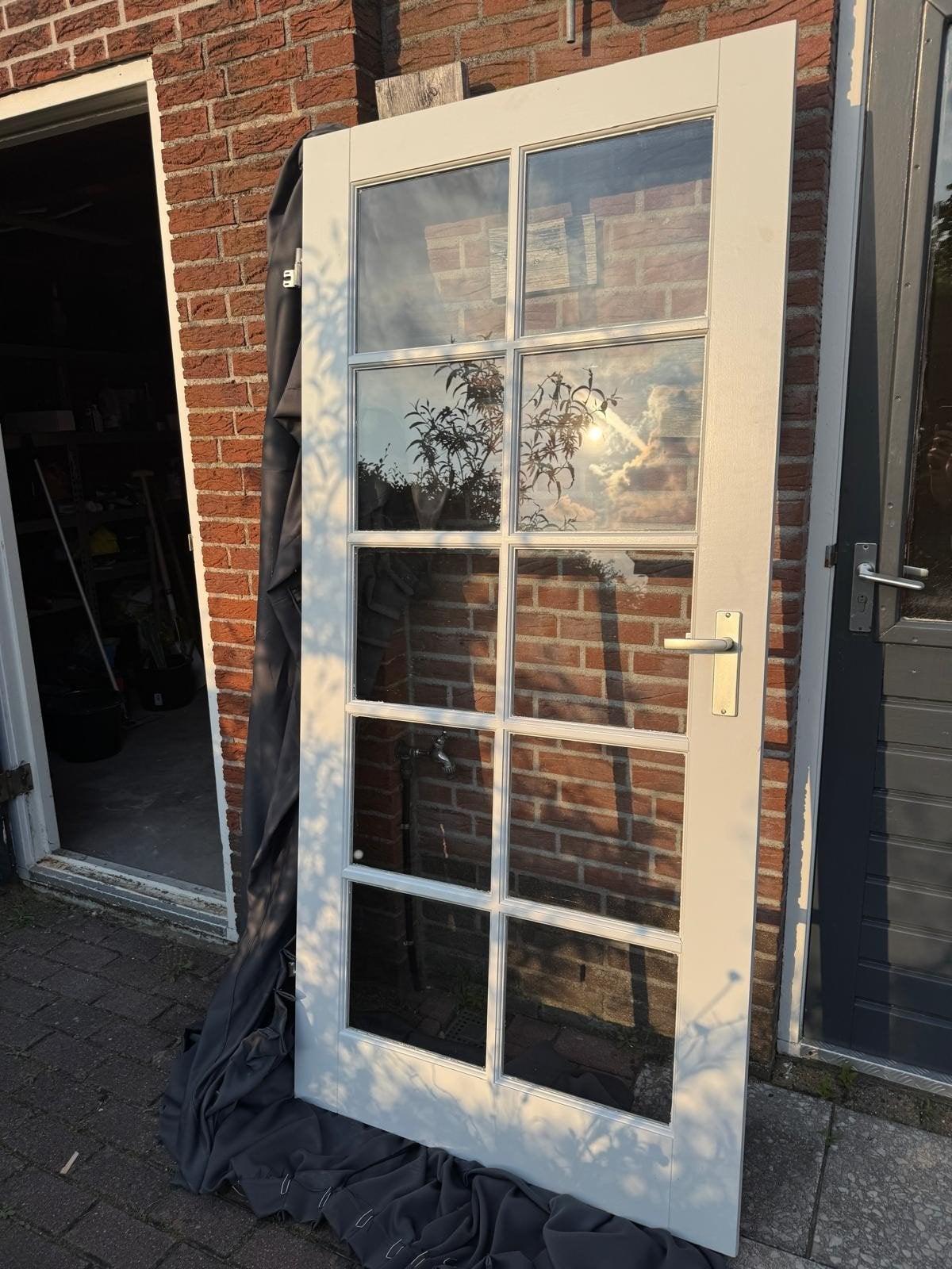 mooie binnendeur hou met glas, glazen deur, opdek wit, Ophalen, 80 tot 100 cm, Binnendeur, Zo goed als nieuw