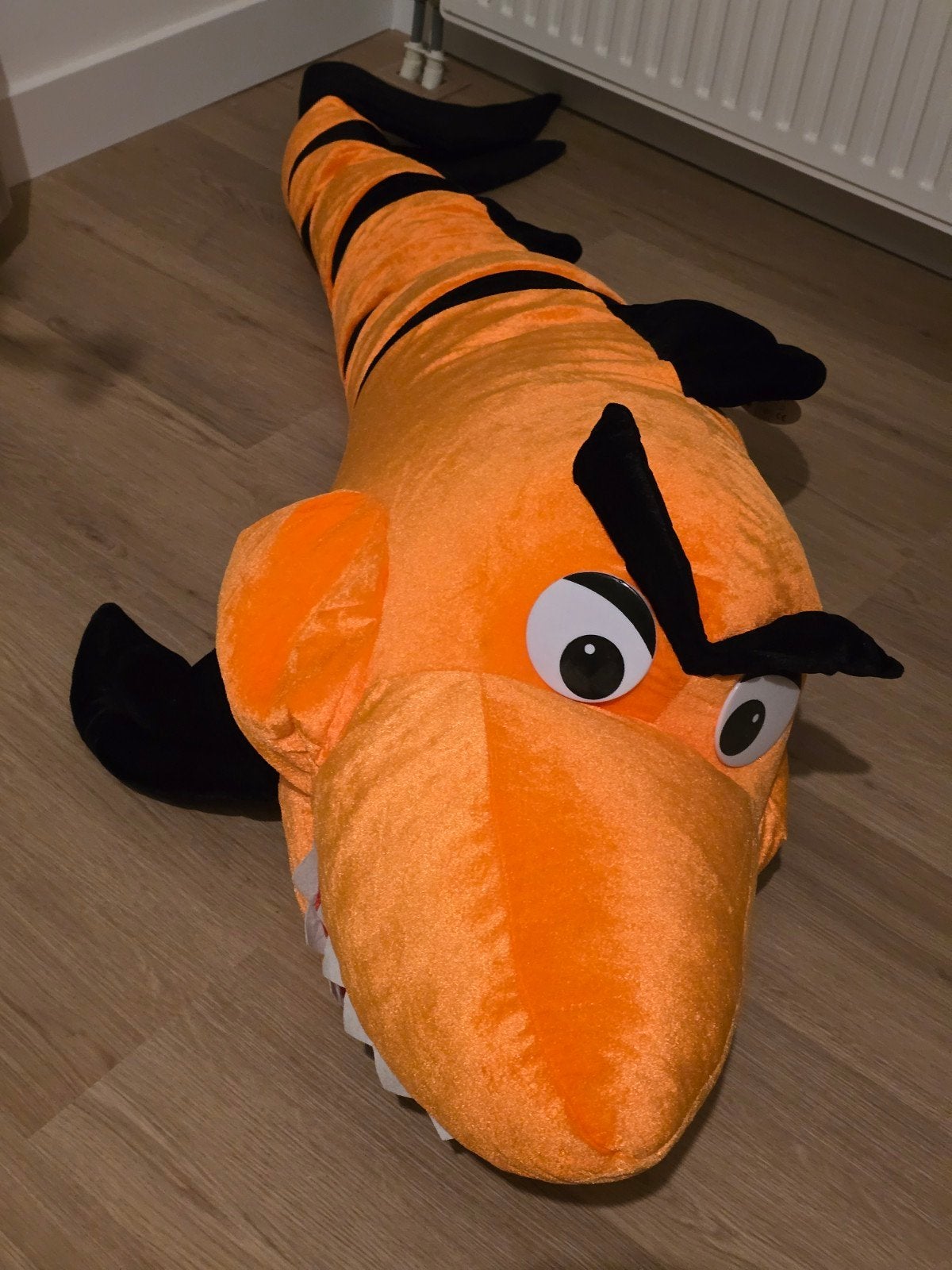Grote knuffel haai - 185 cm lang - Oranje met zwart, Ophalen, Oranje, Overige typen, Zo goed als nieuw