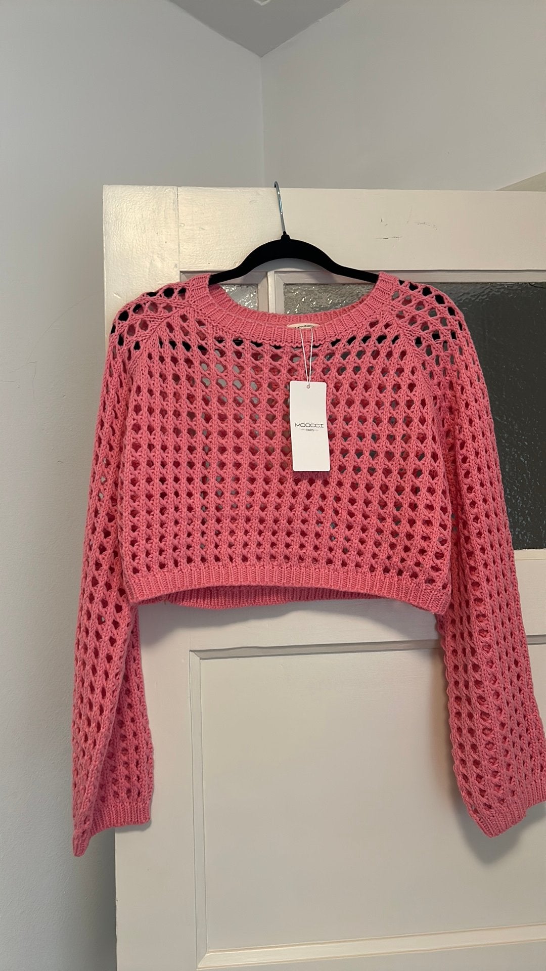 Nieuw gehaakt topje maat S/m, Ophalen of Verzenden, Nieuw, Roze, Lange mouw