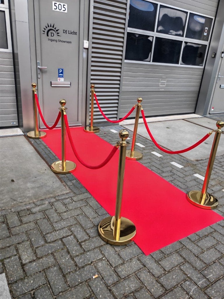 afzetpalenset goud met rode touwen set van 6 met loper, Versiering, ., Nieuw, Ophalen of Verzenden