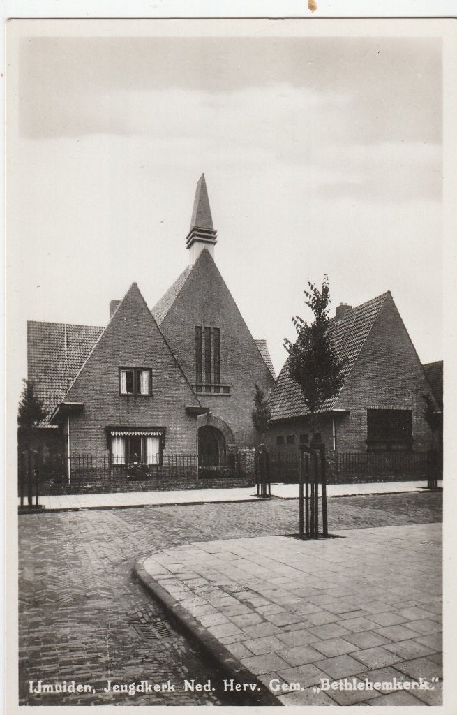 ijmuiden- bethlehemkerk, Verzamelen, Ansichtkaarten | Nederland, Ophalen of Verzenden, 1940 tot 1960, Noord-Holland