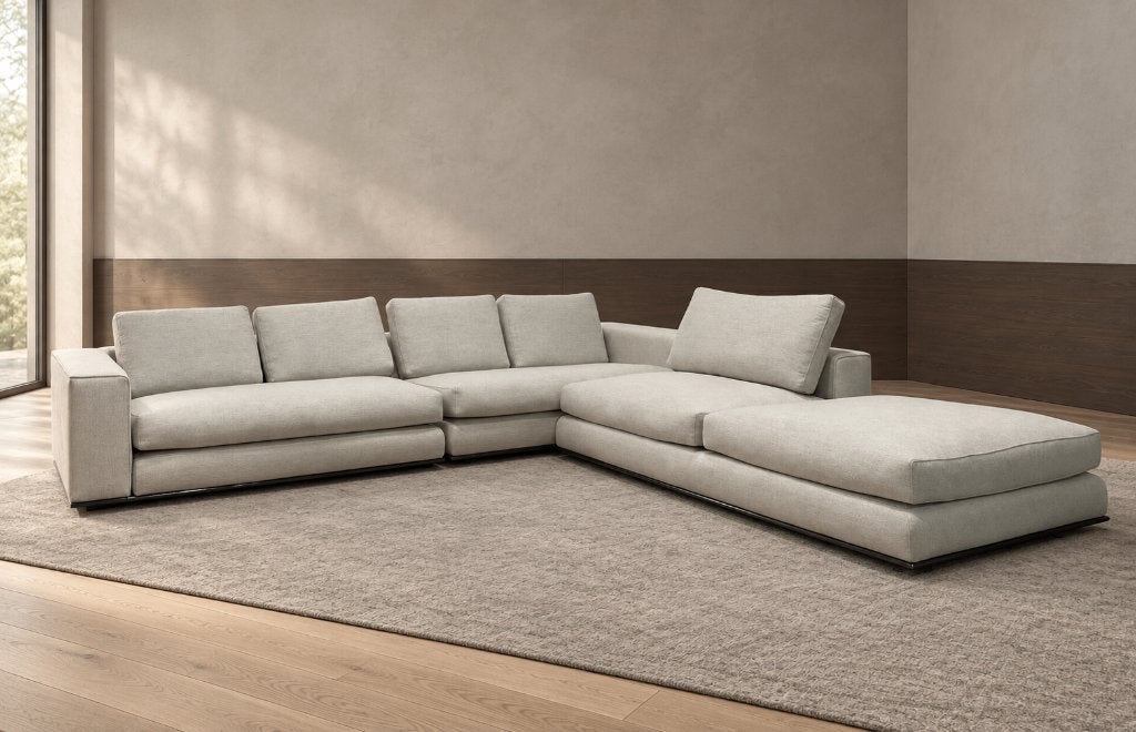 NIEUW Minotti Hamilton Hoekbank + GARANTIE | NP €30.000, Minotti, Hoekbank, Www.designplaats.nl, Vierpersoons of meer