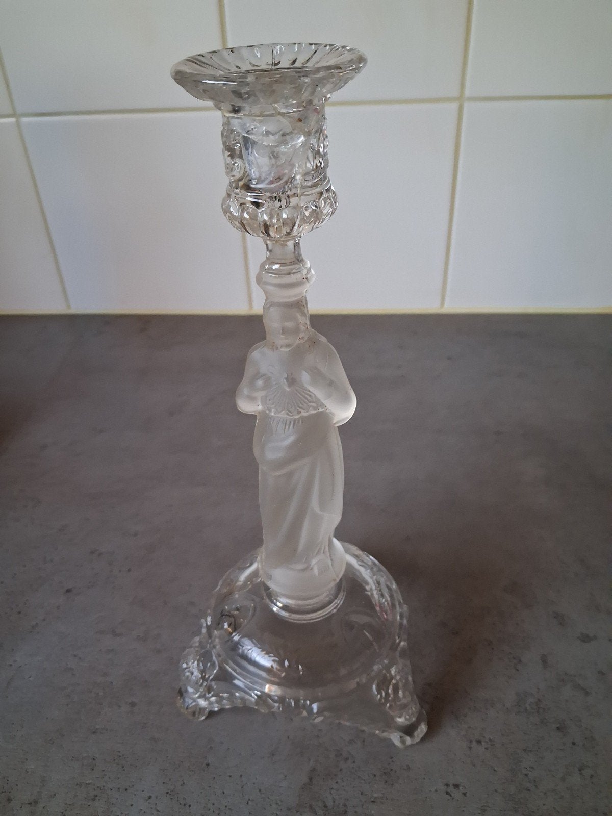 kandelaars met Jesus en de Heilige maagd Maria., Ophalen of Verzenden