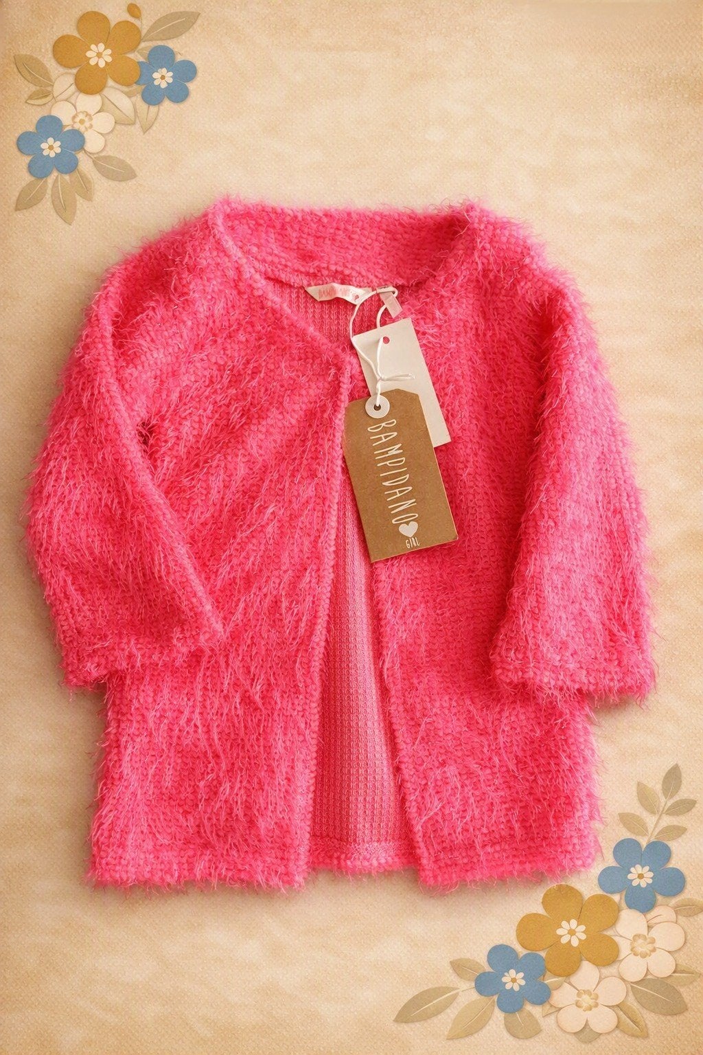 Bampidano Neon Roze Fuzzy Cardigan/Vest Maat 92 &98, Meisje, Trui of Vest, Nieuw, Bampidano