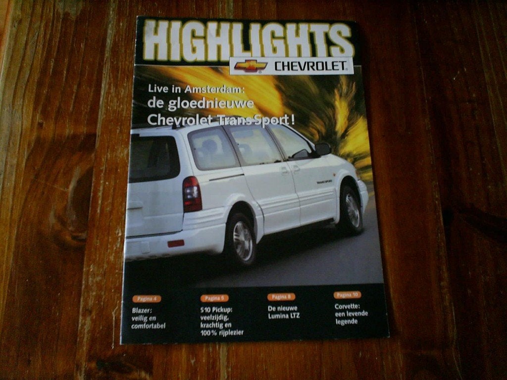Chevrolet Highlights o.a. Corvette Poster Trans Sport, Verzenden, Zo goed als nieuw, Chevrolet