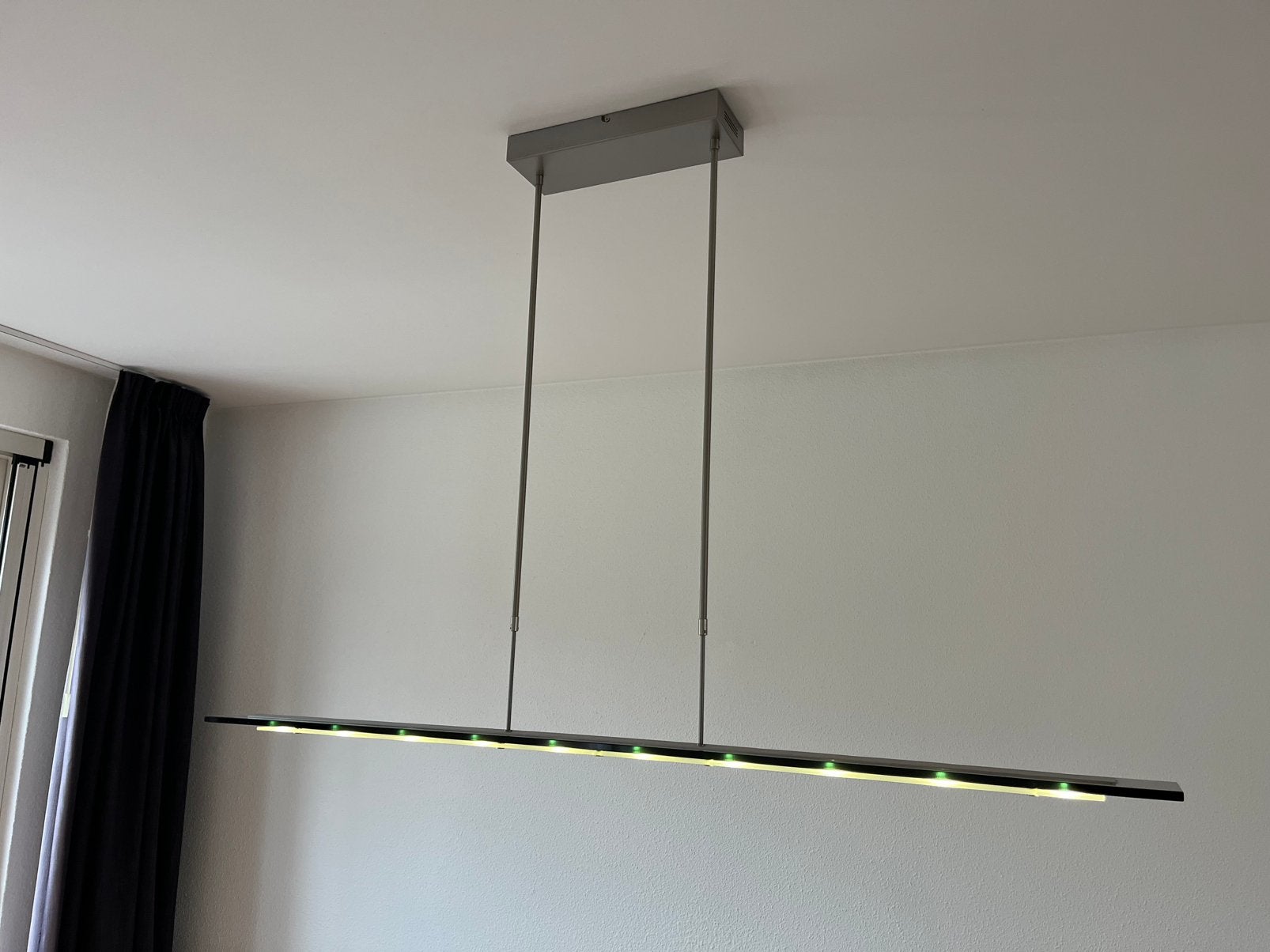 Te koop, Steinhauer hanglamp 140cm breed, Ophalen, Zo goed als nieuw, Glas, 75 cm of meer