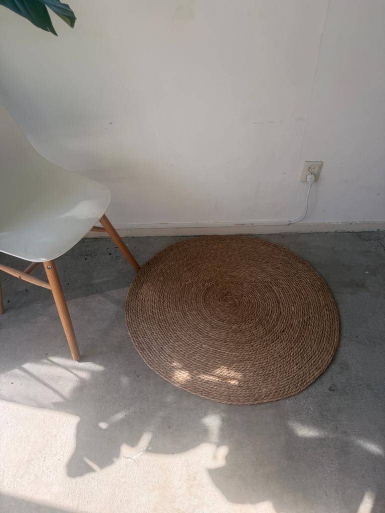 Rond zeegras kleedje - 1 meter - Z.g.a.n., Bruin, Rond, Zo goed als nieuw, 50 tot 100 cm
