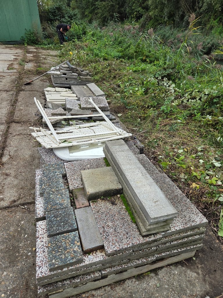Grindtegels, Ophalen, Gebruikt, Beton, Terrastegels