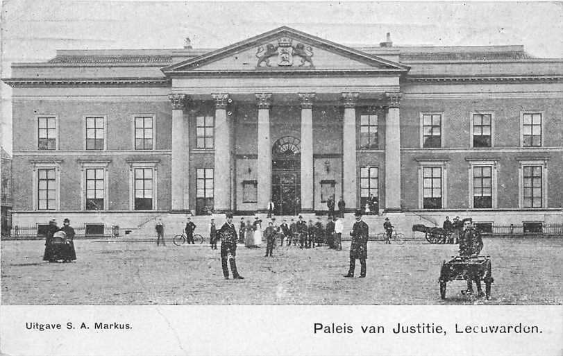 380-182-023 Leeuwarden Paleis van Justitie, Verzamelen, Verzenden, Voor 1920, Friesland