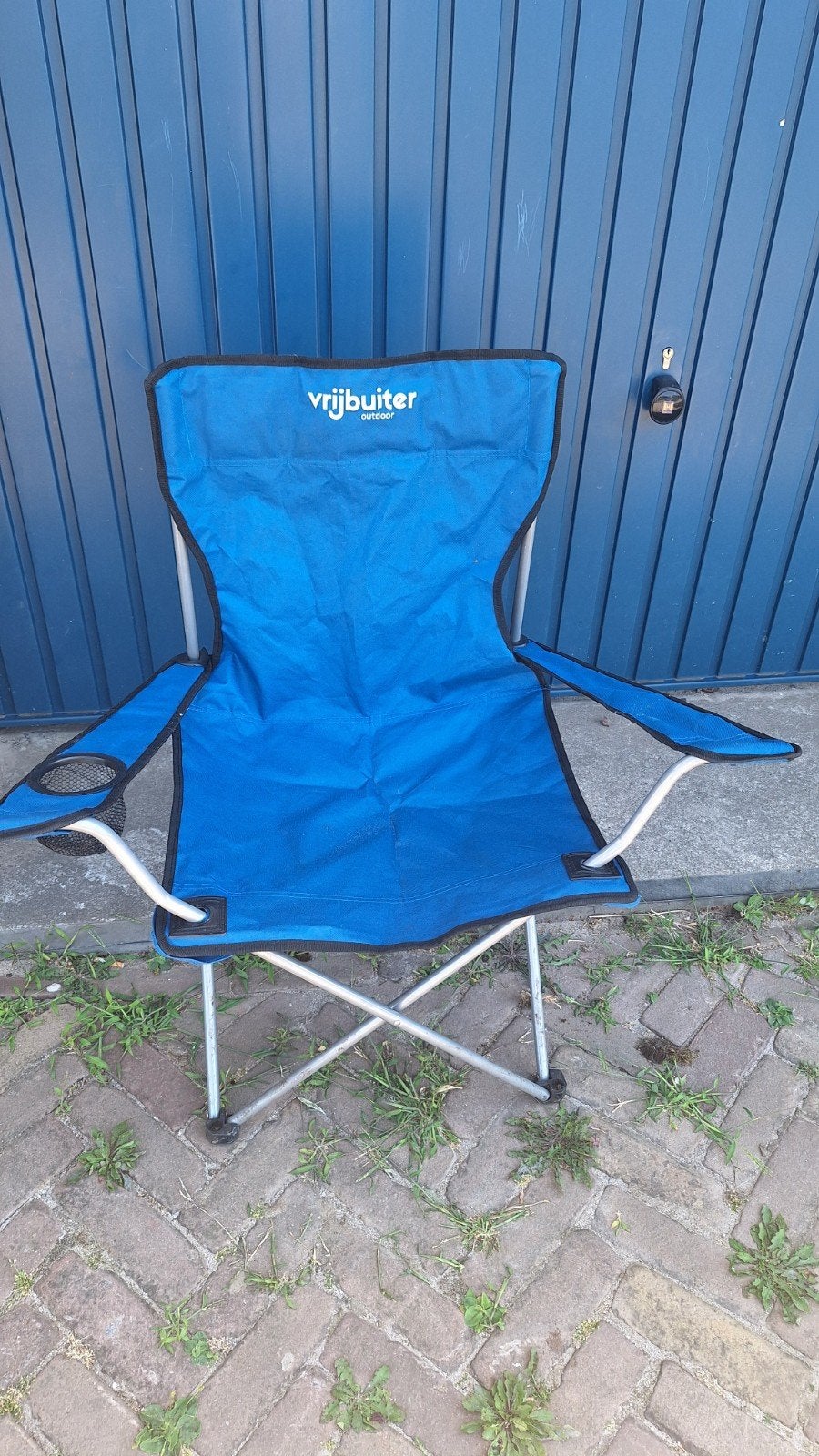 Vrijbuiter campingstoel - Blauw, gebruikt, Ophalen, Gebruikt, Campingstoel