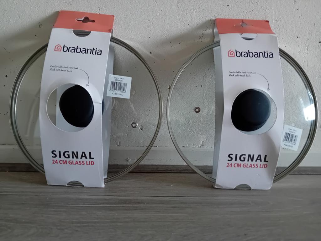 Glazen deksel voor pan 24 cm. 2 stuks, Ophalen, Nieuw, Glas