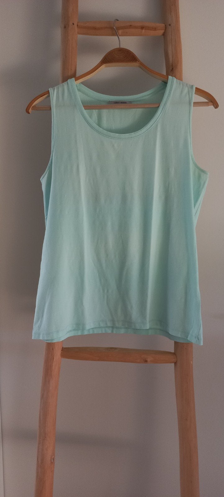 GERRY WEBER TOP LICHTGROEN MAAT L/XL, Maat 46/48 (XL) of groter, Ophalen of Verzenden, Zonder mouw, Gedragen