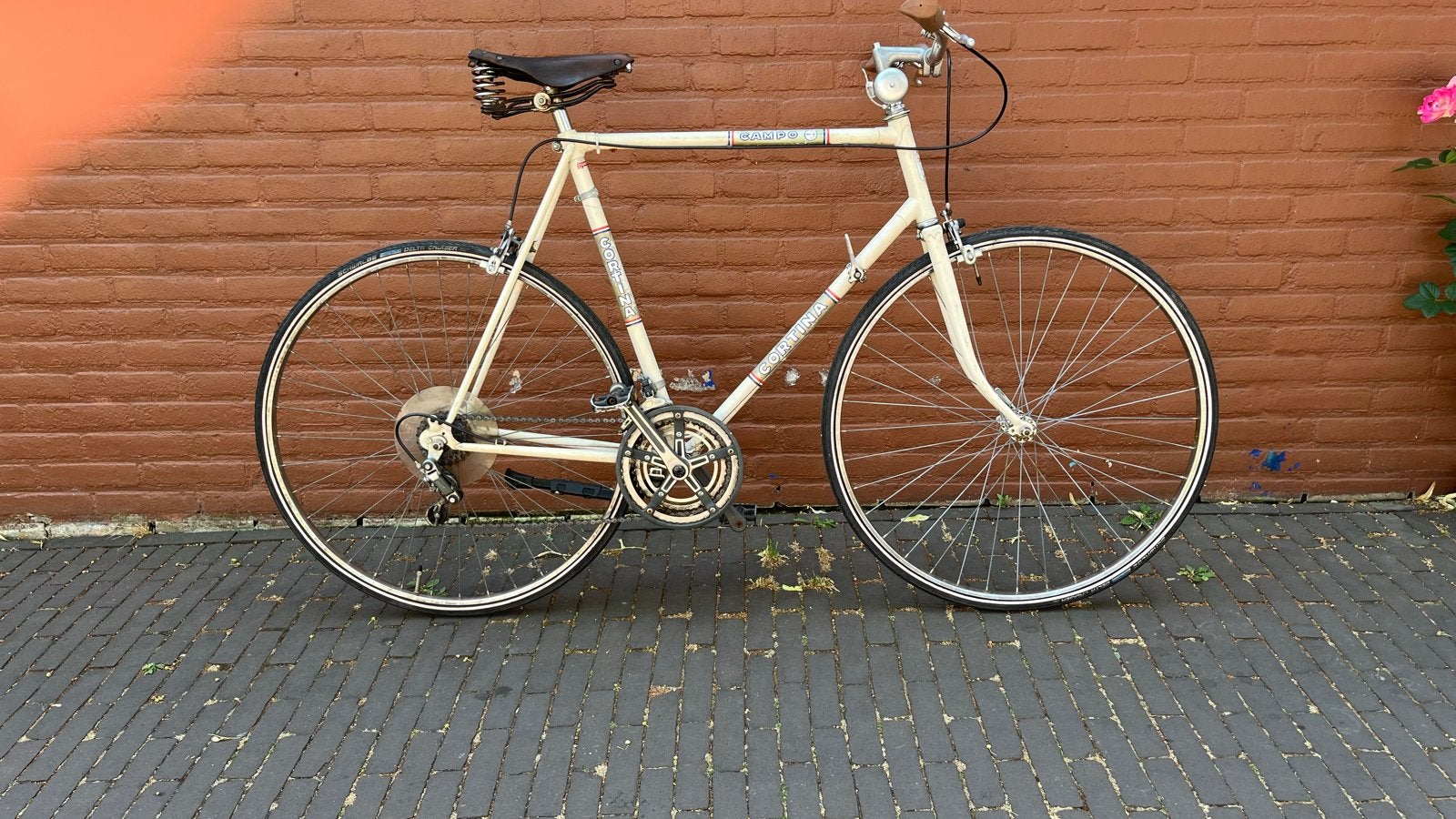 Vintage Cortina Campo racefiets city racer flatbar brooks, Gebruikt, Velgrem, 57 tot 61 cm, Ophalen