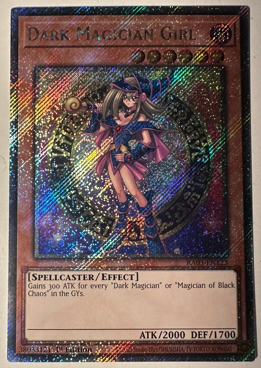 Yu-Gi-Oh! Dark Magician Girl RA03 1st Edition !, Hobby en Vrije tijd, Verzamelkaartspellen | Yu-gi-Oh!, Ophalen of Verzenden, Zo goed als nieuw