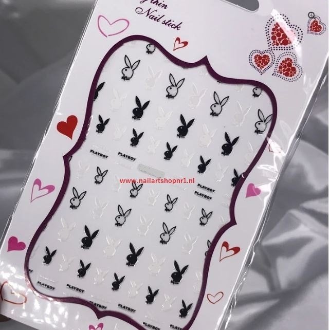 nagelstickers playboy (16), Ophalen of Verzenden, Overige kleuren, Handen en Nagels
