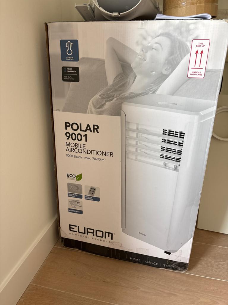 Eurom Polar 9001 Mobiele Airconditioner, Witgoed en Apparatuur, Airco's, Ophalen, Minder dan 60 m³, 3 snelheden of meer, Zo goed als nieuw