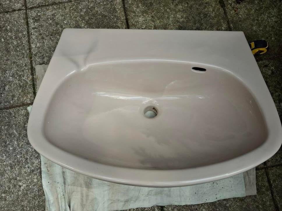 Wasbak retro beige/ bruin, Ophalen, Huis en Inrichting