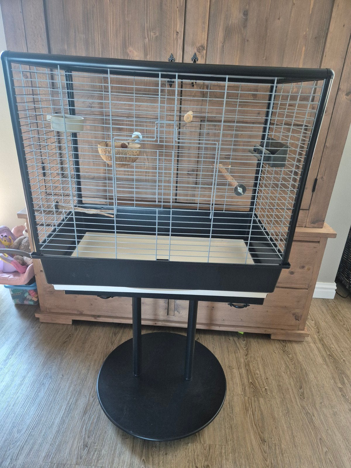 Vogelkooi met standaard, Dieren en Toebehoren, Ophalen, Metaal, Vogelkooi