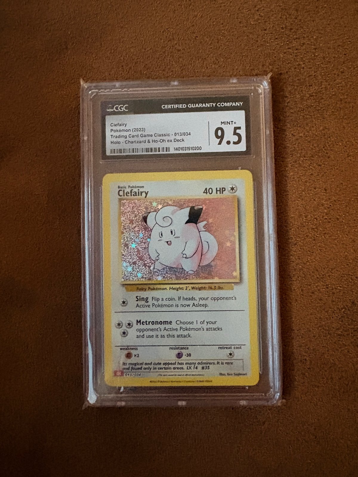 Clefairy Pokemonkaart CGC 9.5 MINT - Holo - Charizard & Ho-O, Hobby en Vrije tijd, Ophalen of Verzenden, Zo goed als nieuw, Losse kaart