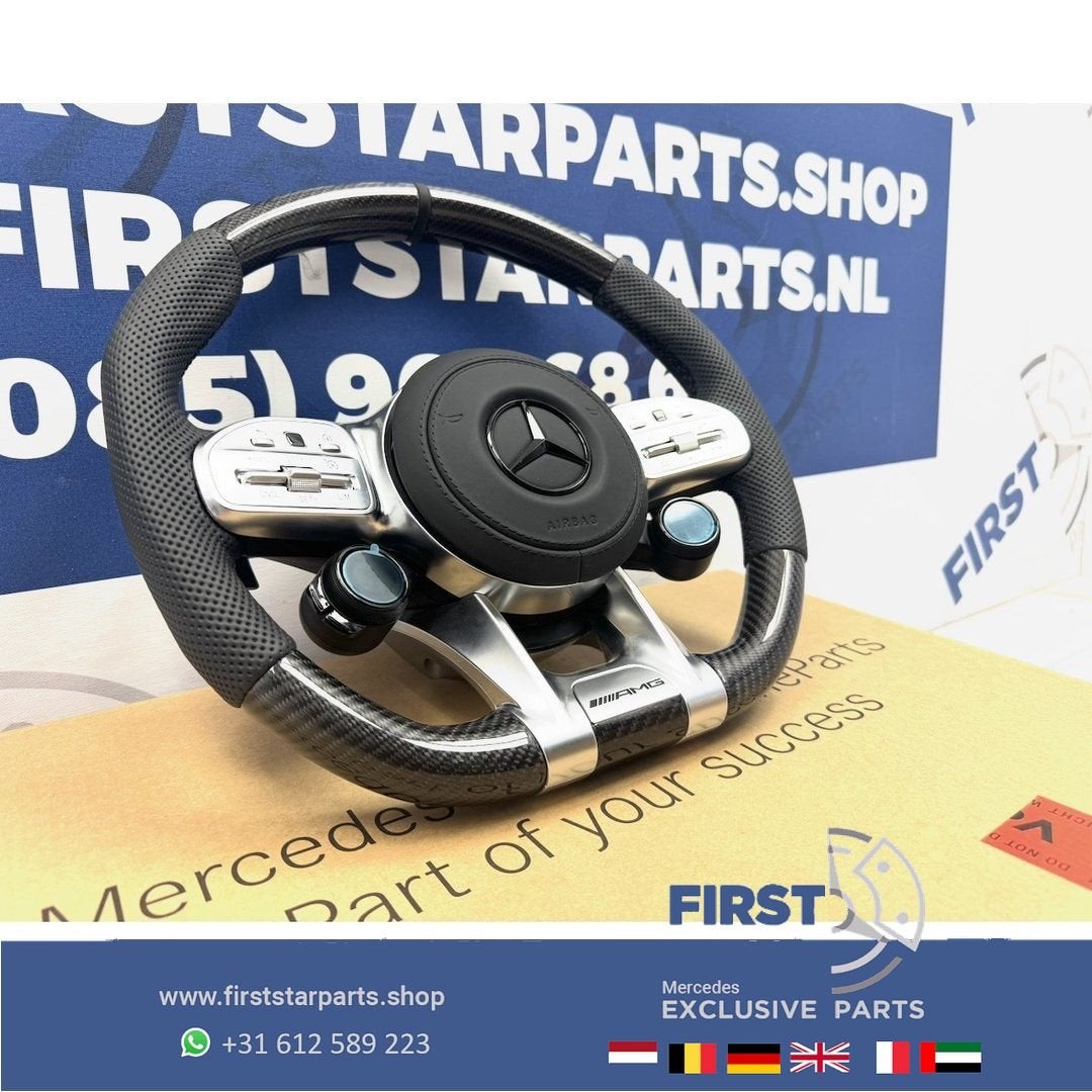 AMG CARBON STUUR + QUICK RESPONS KNOPPEN A35 A45 CLA45 C63 E, Gebruikt, -, Ophalen of Verzenden, -