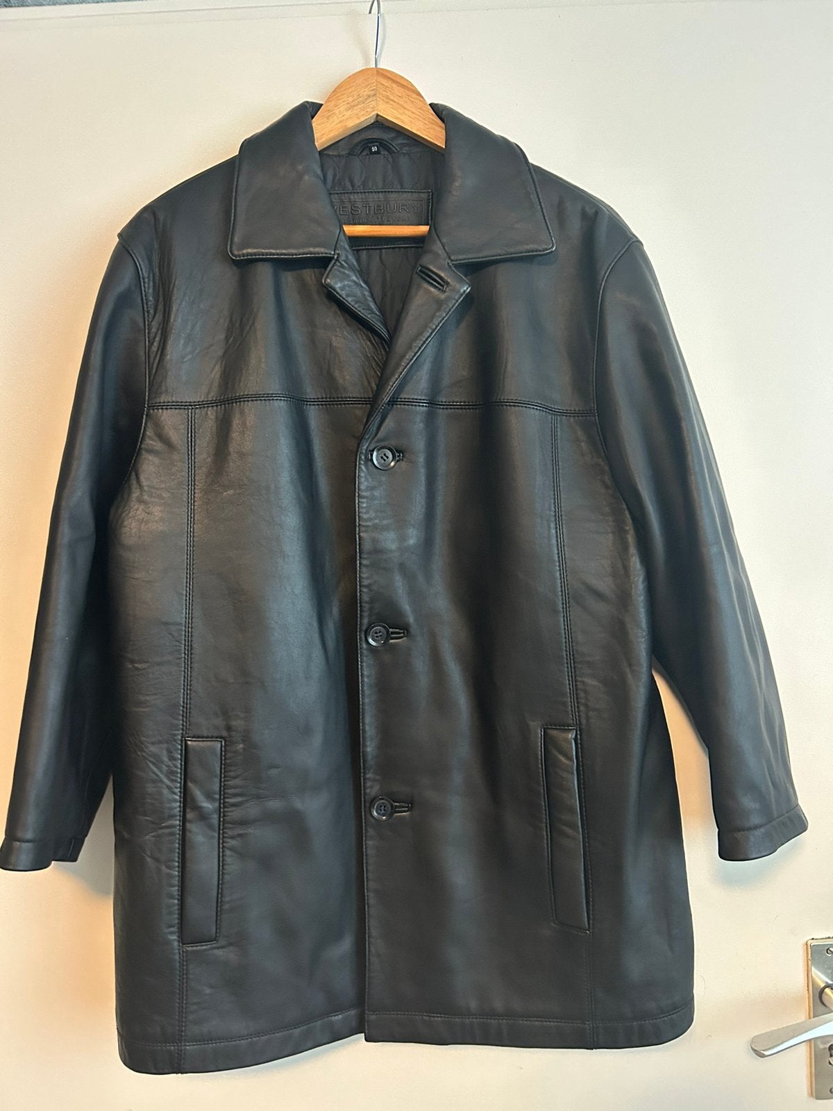 Westbury leren jas heren lamsleer maat 50, Kleding | Heren, Ophalen of Verzenden, Zo goed als nieuw, Maat 48/50 (M), Zwart