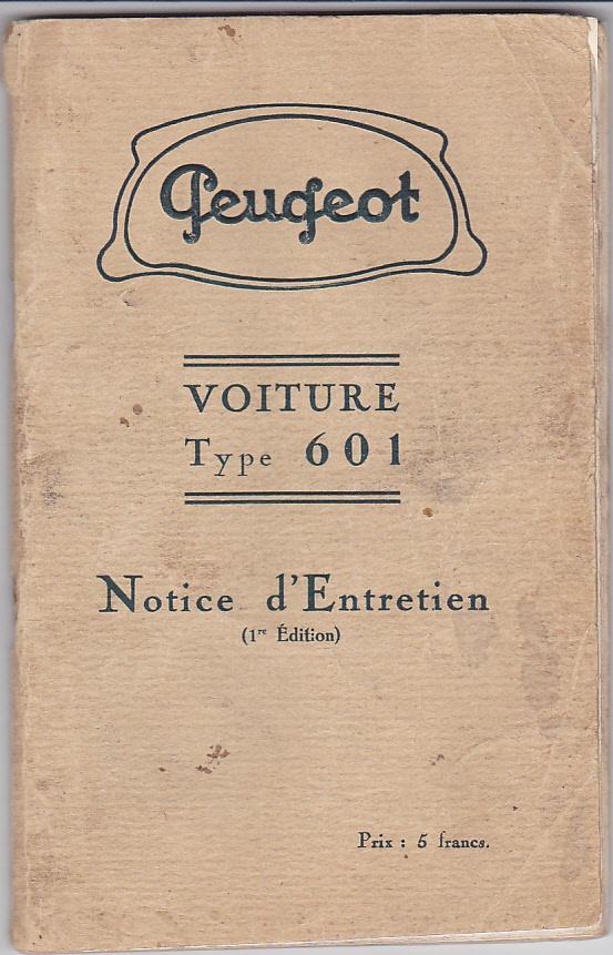 Peugeot 601 oldtimer auto notice handleiding frans, Auto diversen, Handleidingen en Instructieboekjes, Verzenden