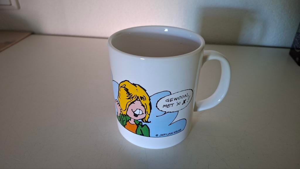 Jan, Jans en de Kinderen Mok - Gewoon, met 'n X!, Verzamelen, Ophalen of Verzenden, Zo goed als nieuw