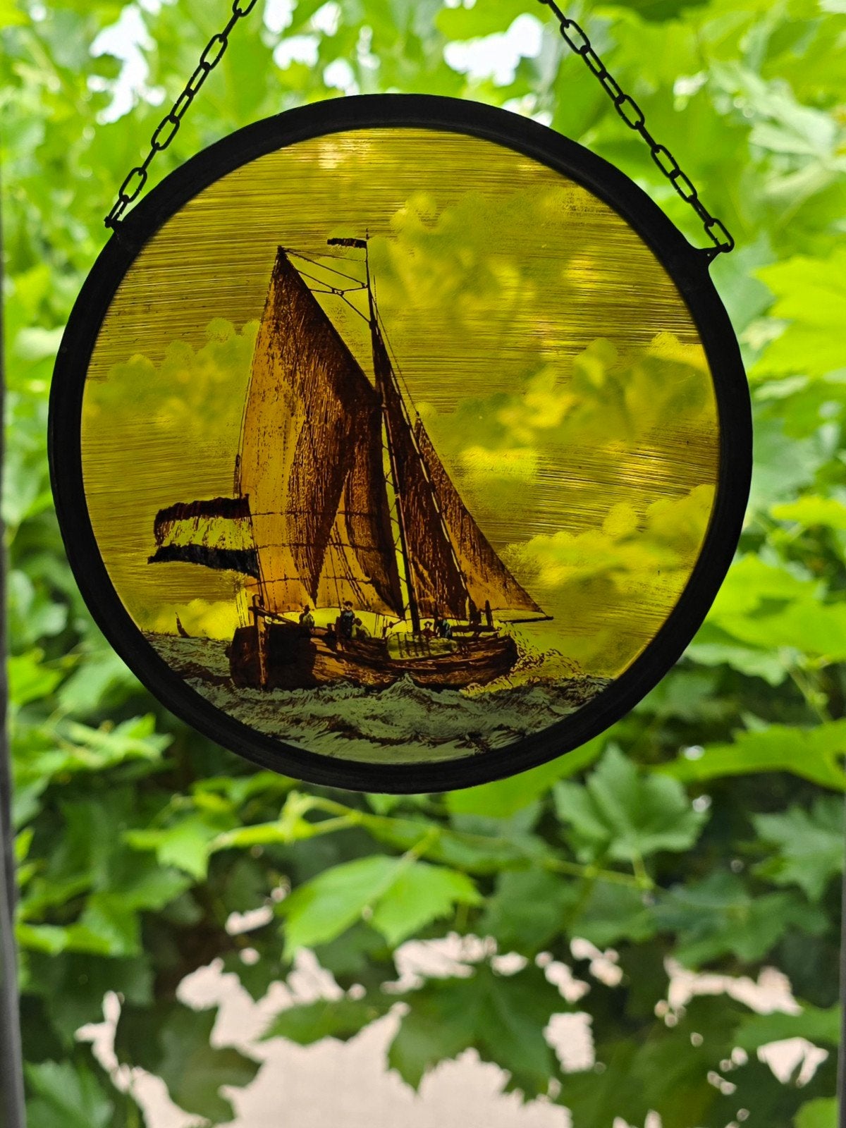 Glazen Raamhanger, Zeilschip Vintage, Ophalen of Verzenden