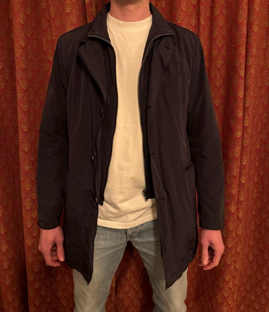 Herno Heren Slim fit Jas - Donkerblauw, Maat L, Ophalen of Verzenden, Zo goed als nieuw, Maat 52/54 (L), Blauw