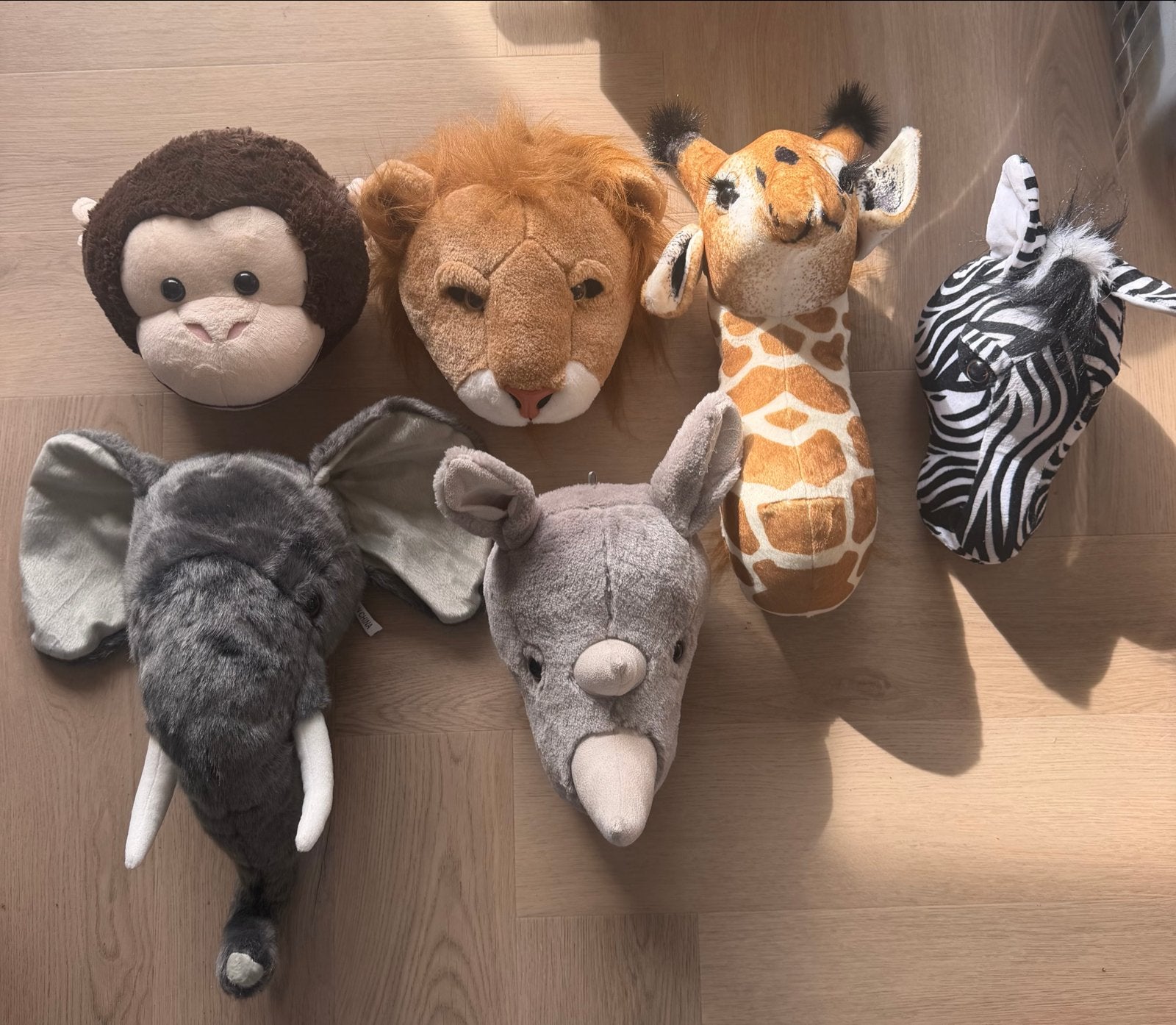 Muurknuffels set safari, Ophalen of Verzenden, Zo goed als nieuw, Middelgroot (20 tot 80 cm), Bruin
