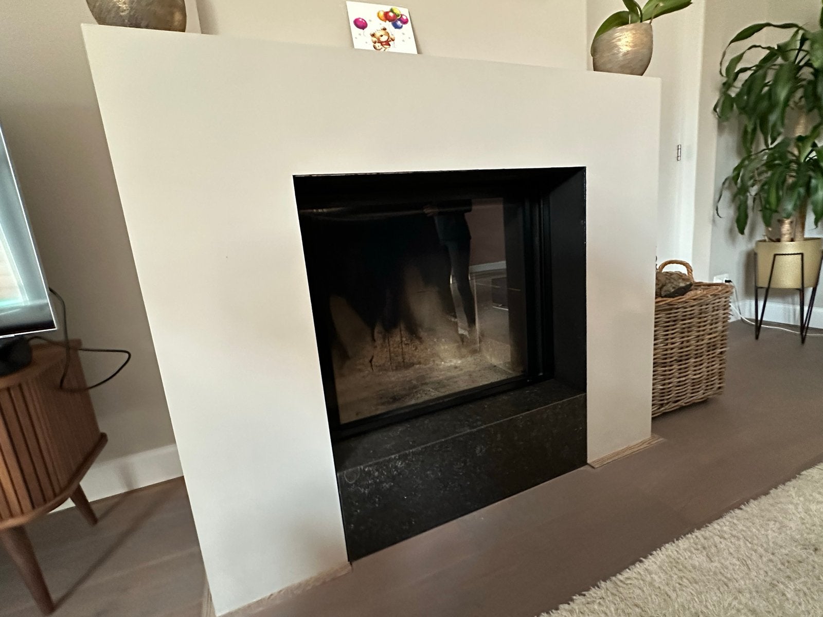 M-Design Inbouw Luna Diamond 850v - liftdeur inbouwhaard, Huis en Inrichting, Gebruikt, Houtkachel, Ophalen of Verzenden, Inbouw