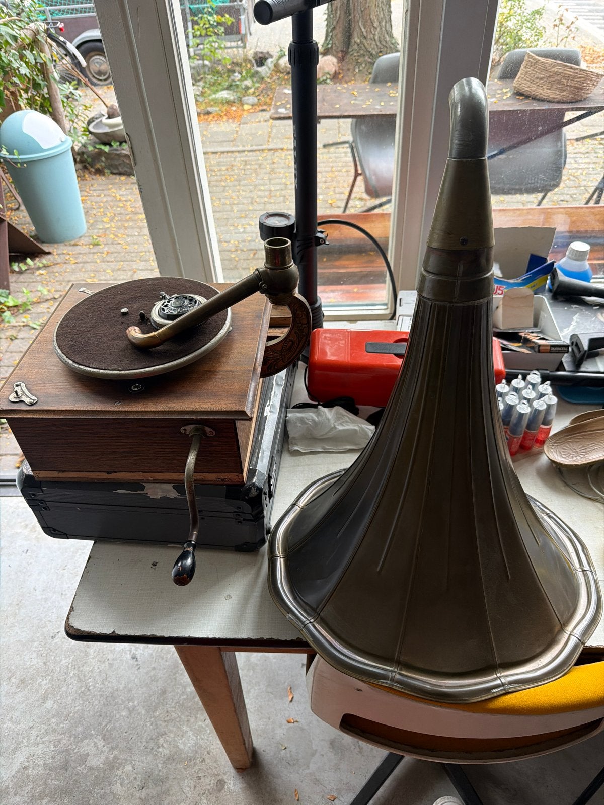 Antieke OsRo Grammofoon met Hoorn - Decoratief Stuk, Ophalen, Gebruikt, Platenspeler, Overige merken