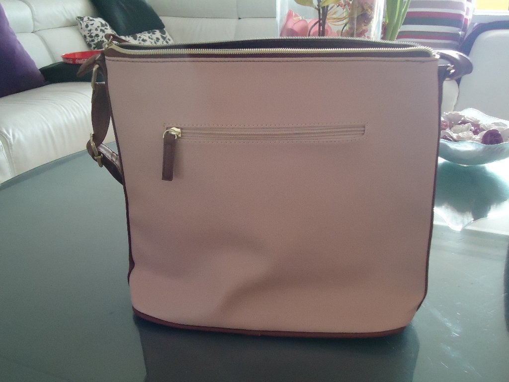 tas handtas aan 1 kant zalmkleur, de andere kant bruin, Ophalen of Verzenden, Zo goed als nieuw, Bruin, Overige typen
