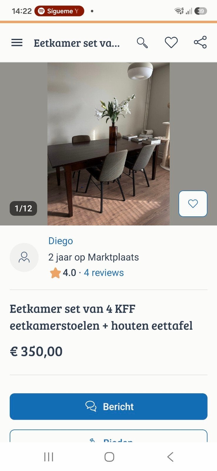 Eetkamer set, Ophalen
