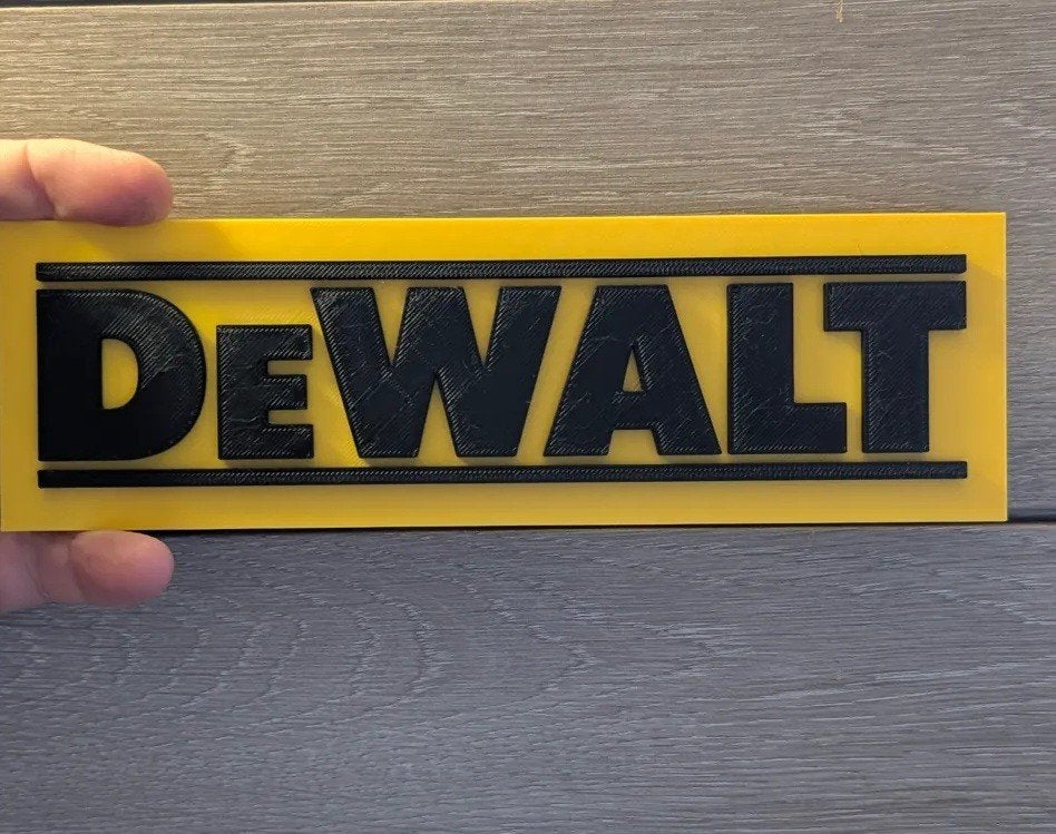 3D Geprint DeWalt Logo - Perfect voor de Werkplaats