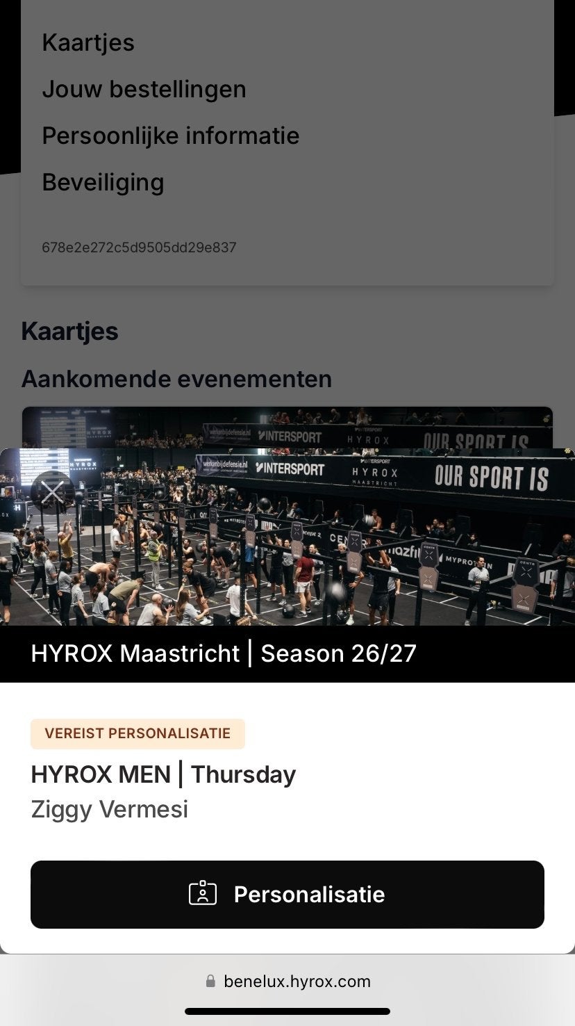 Hyrox Maastricht solo ticket, Tickets en Kaartjes, Eén persoon