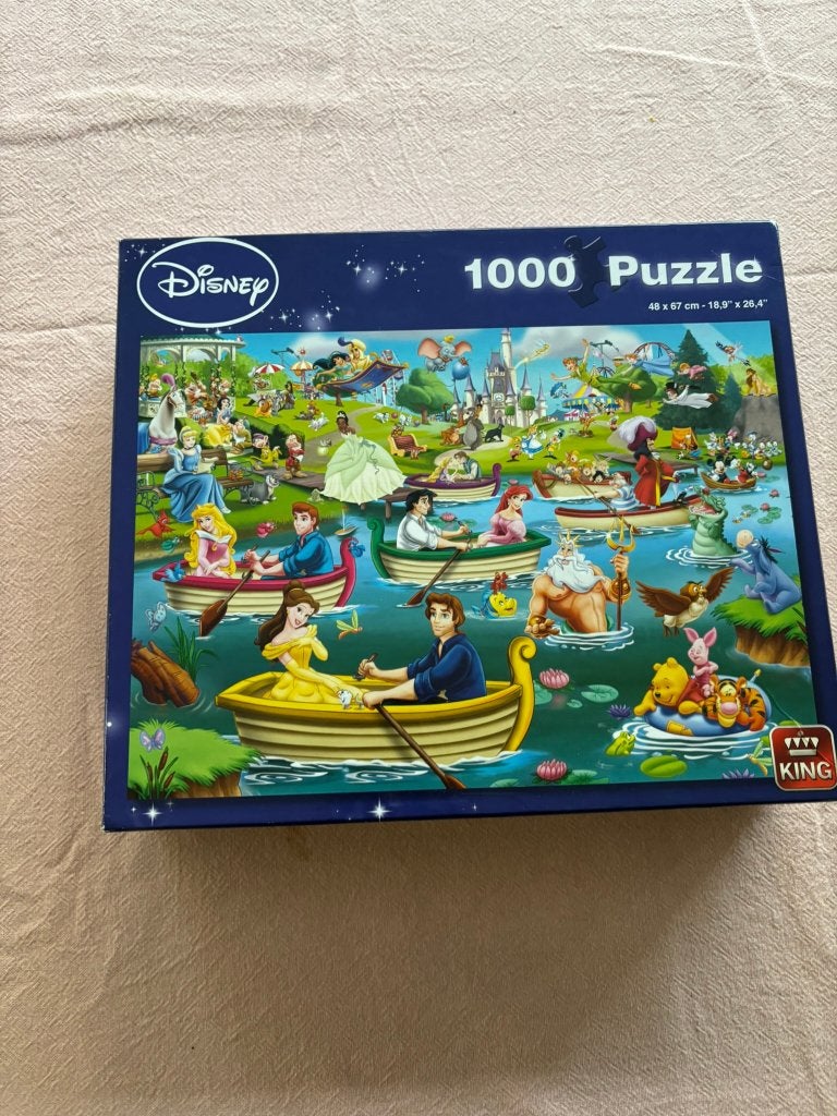 King disney 1000 stukjes puzzel bootjes prinsessen!, Ophalen of Verzenden, 500 t/m 1500 stukjes, Gebruikt, Legpuzzel