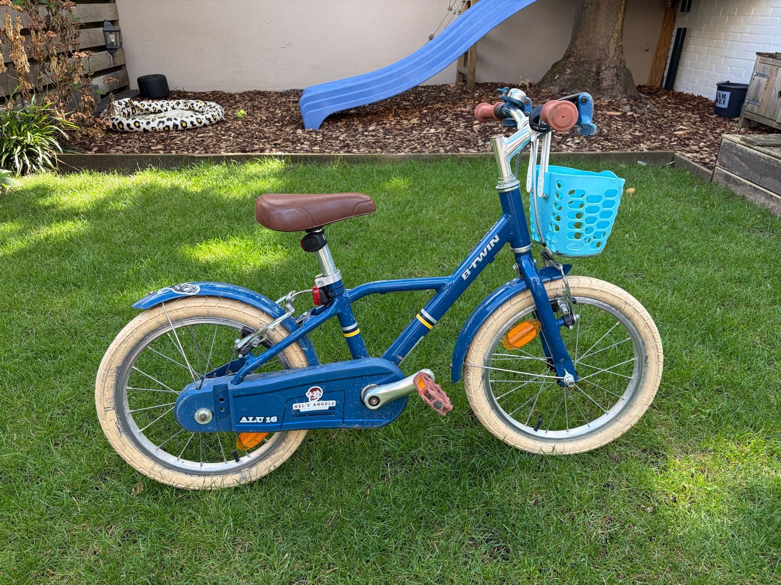 B'Twin kinderfiets 16 inch, Ophalen, Gebruikt, Velgrem, 16 tot 20 inch