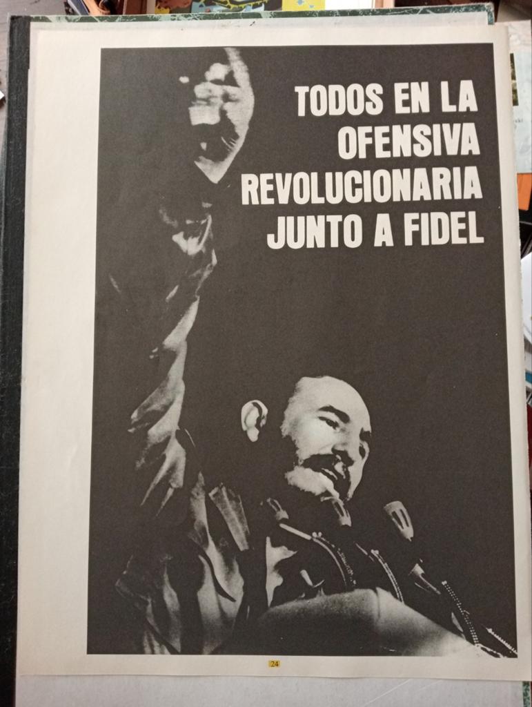 Affiche Cuba 1970 Fidel Castro Communisme, Verzamelen, Ophalen of Verzenden, Gebruikt, A1 t/m A3, Film en Tv