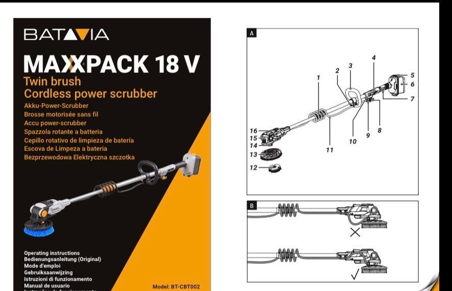 Batavia Maxxpack 18V Accu Power Scrubber, Ophalen, Zo goed als nieuw